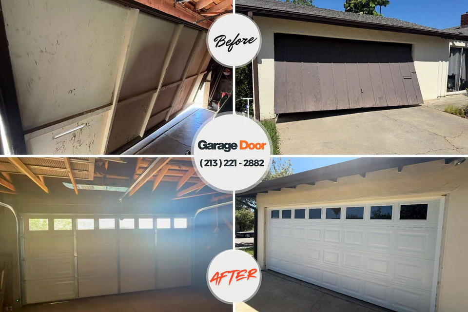 Before and after: garage door repair East St. Louis, IL